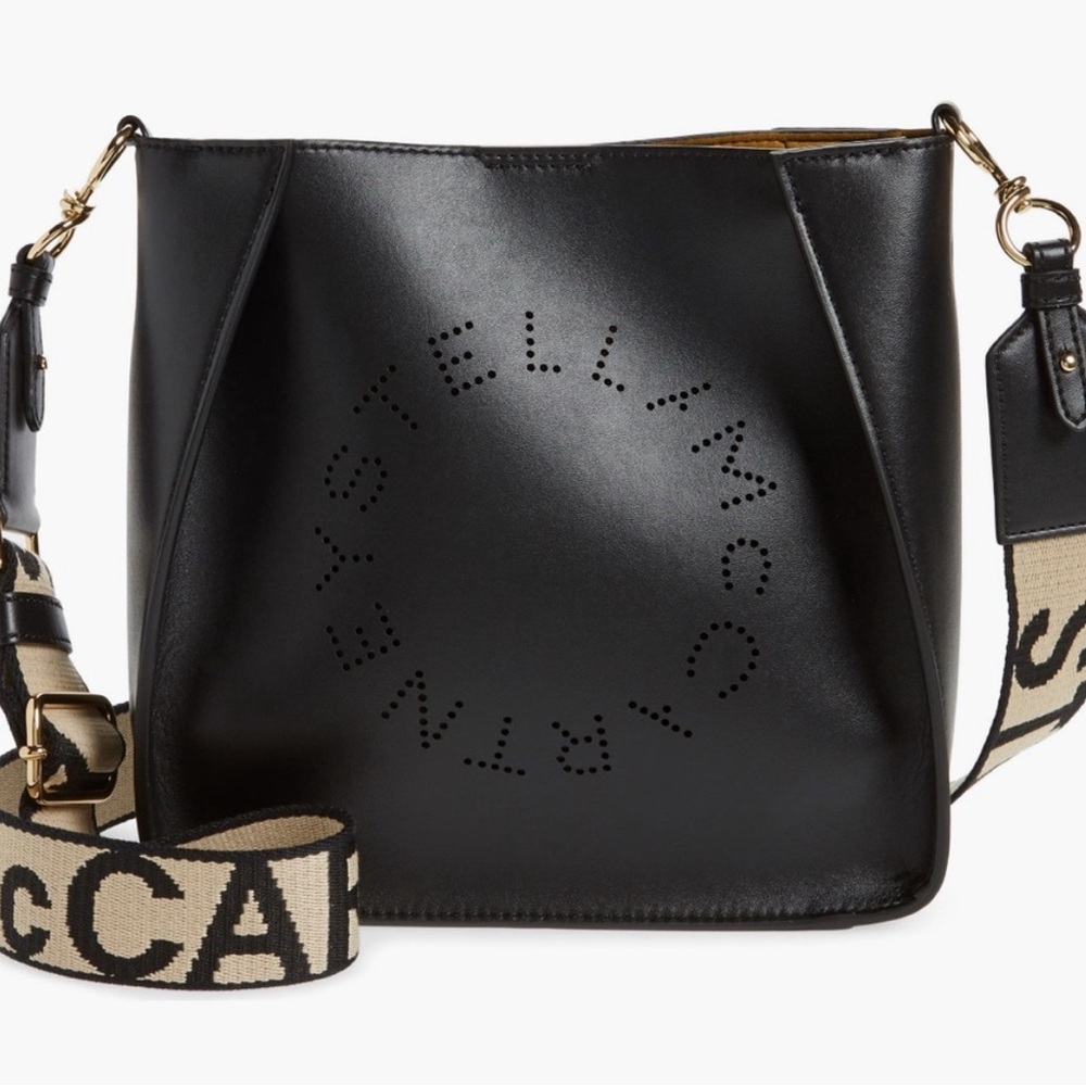 Stella McCartney perforated vegan leather Shoulder Bag with Logo Strap